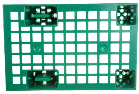 Паллет 600х400х130мм, перфор, на ножках, зеленый,TR 400