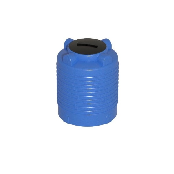 Ёмкость ЭВЛ 300 л. голубая с отводом, крышка 350мм