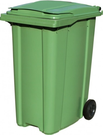 Мусорный контейнер 360 литров, на колесах, зеленый