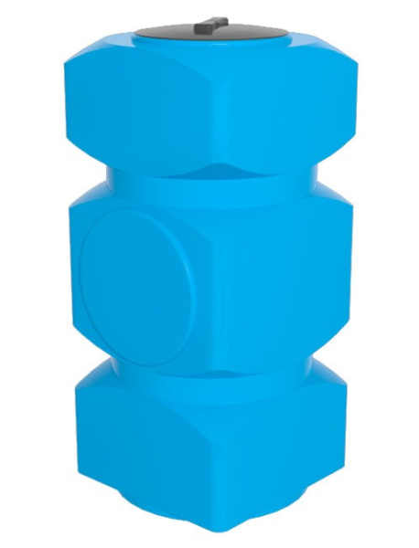 Ёмкость К 500 л. вертикальная голубая с отводом