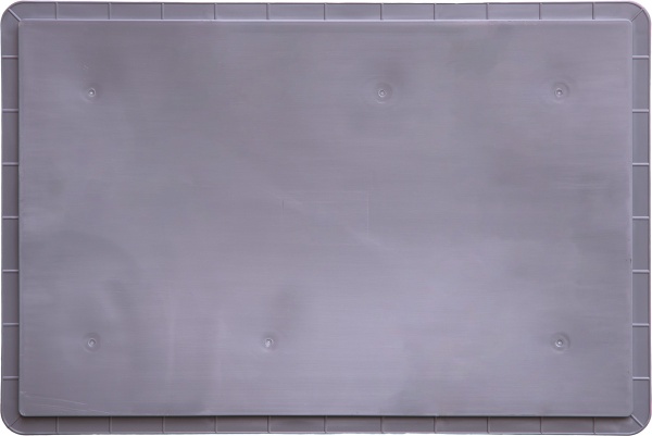 Ящик п/э 600х400х340 дно гладкое.,стенки перфо., 4 закрытые ручки, серый  934.01.02.02