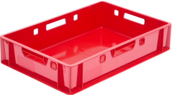 Ящик п/э 600х400х120 сплошной, красный,205