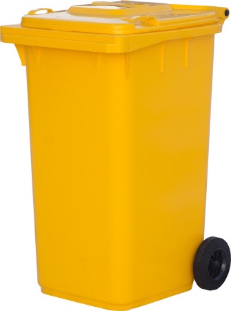 Мусорный контейнер 240 литров,желтый