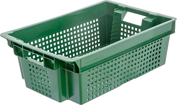 Ящик полимерный 600х400х200 перфор зеленый 102мск