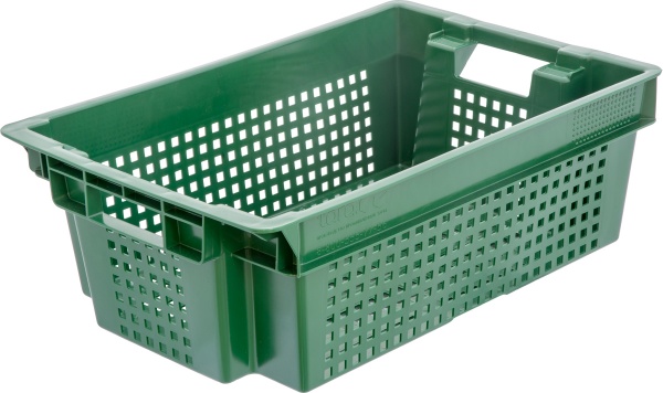 Ящик полимерный 600х400х200 перфор зеленый 102мск