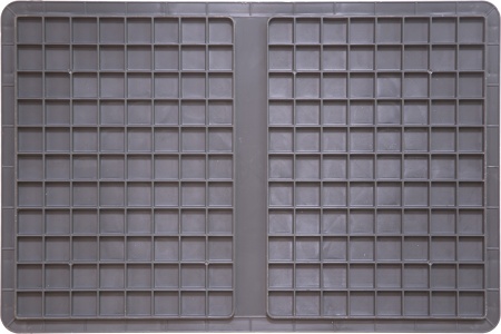 Ящик п/э 600х400х220 дно усилен.,стенки сплошные., 2 открытые ручки, серый  922.02.03.03