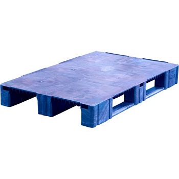 Паллет 1200х800х150мм, сплошной на 3-х полозьях, синий,TR 1208-1