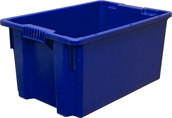 Ящик п/э 600х400х300 сплошной синий 601