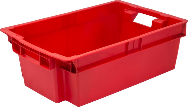 Ящик п/э 600х400х200 сплош , красный 1,7 кг, 206 (1,7) мск