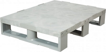 Паллет 1200х800х150мм, сплошной на 3-х полозьях, серый,TR 1208-1