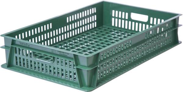 Ящик п/э 740х465х145 перфорированный цв. зелёный
