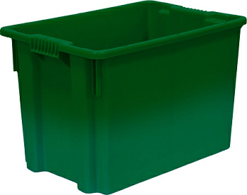 Ящик п/э 600х400х400 сплошной зеленый 605