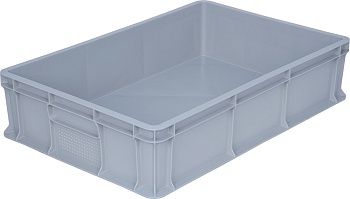 Ящик п/э 600х400х140 мм сплошной без ручек серый