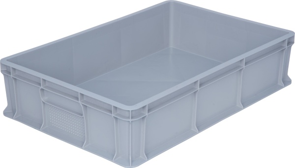 Ящик п/э 600х400х140 мм сплошной без ручек серый