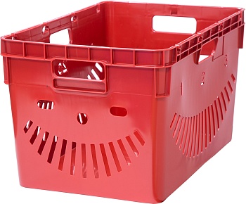Ящик п/э 600х400х340 перфор. красный 4-6434