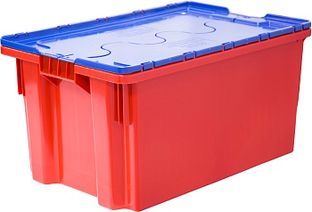 Ящик п/э 600х400х315 сплошной, красный с синей крышкой SAFE PRO 601-1 SP