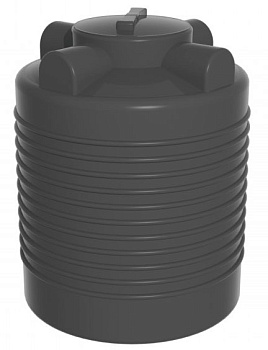 Ёмкость ЭВЛ 300 л. чёрная с отводом, крышка 450мм