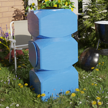 Ёмкость К 500 л. вертикальная голубая с отводом