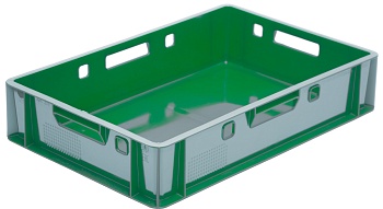 Ящик п/э 600х400х120 сплошной, зеленый, Е1,205
