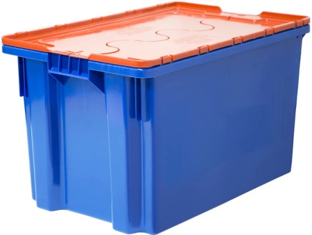 Ящик п/э 600х400х350 сплошной, красный с синей крышкой SAFE PRO, 603-1 SP