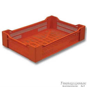 Ящик п/э 600х400х135 с перфор. красный, 119