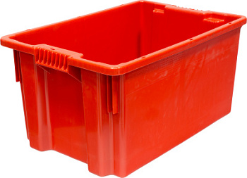 Ящик п/э 600х400х300 сплошной, красный,601