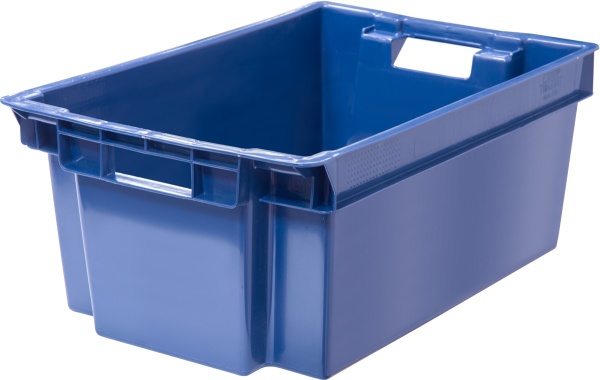 Ящик полимерный 600х400х250 сплошной синий 125-2