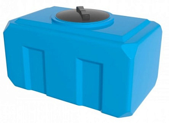 Ёмкость К 300 л. голубая с отводом, крышка 450мм