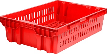 Ящик п/э 600х400х152,5 с перфор. хлебный, красный, 1,4кг,403-1