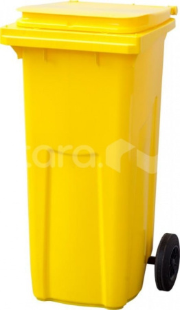 Мусорный контейнер 120 литров, желтый