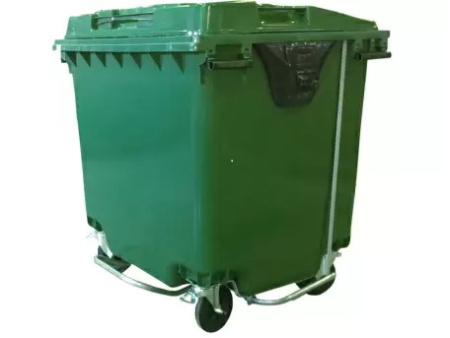 Мусорный контейнер 1100 литров, на колесах, зеленый МКТ-1100